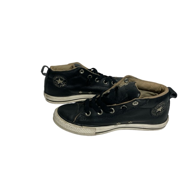 Converse All Stars sneakers black leather size 4 - Picture 5 of 10